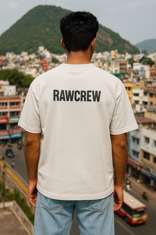 Oversized Graphic T-Shirt – Grey White