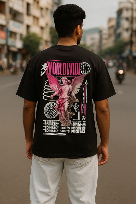 Oversized Graphic T-Shirt – Black